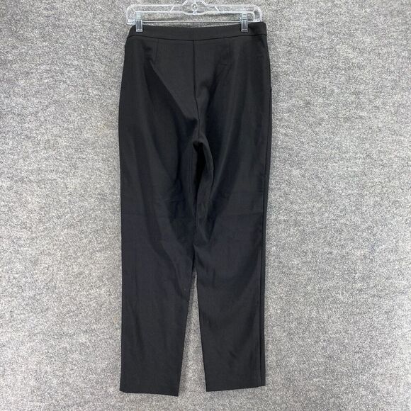 Mosaic & Co Dress Pants Women M Medium Black High Rise Flat Front Skinny Belted - Picture 2 of 10